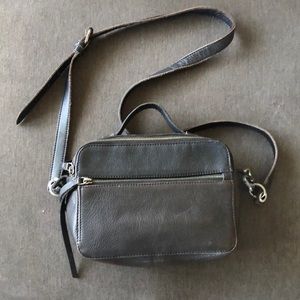 Cut N’ Paste Black Leather Crossbody